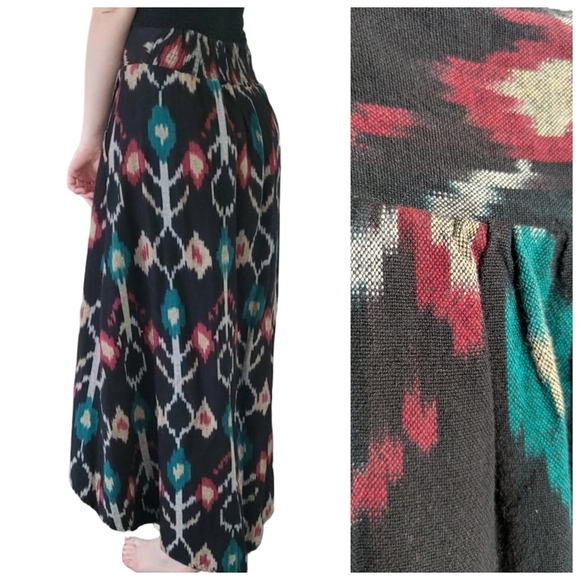 Tree of Life Black and Red High Low Skirt - Picture 2 of 8